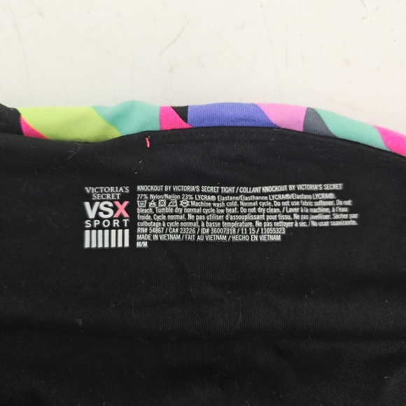 Victoria's Secret Neon Striped Kids Leggings - Picture 2 of 4
